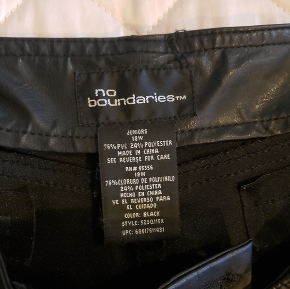 No Boundries Vegan Leather Pants 18W - Picture 3 of 10